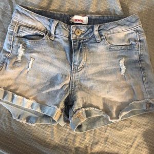 Heavily worn, bongo short-shorts